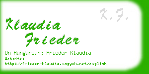 klaudia frieder business card